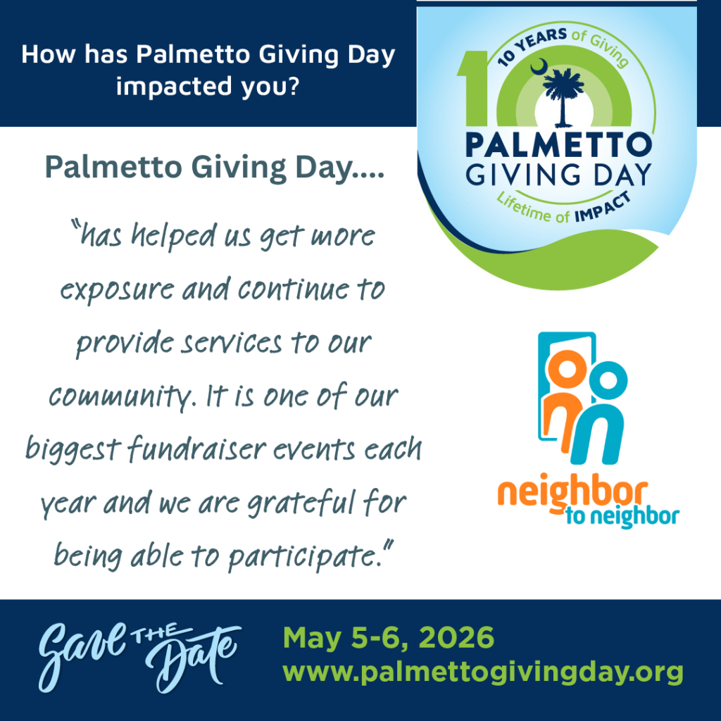 Palmetto giving day impact for neighbor to neighbor